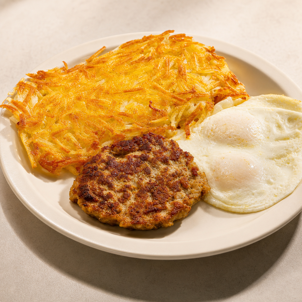 Sausage Patty + 2 Eggs.