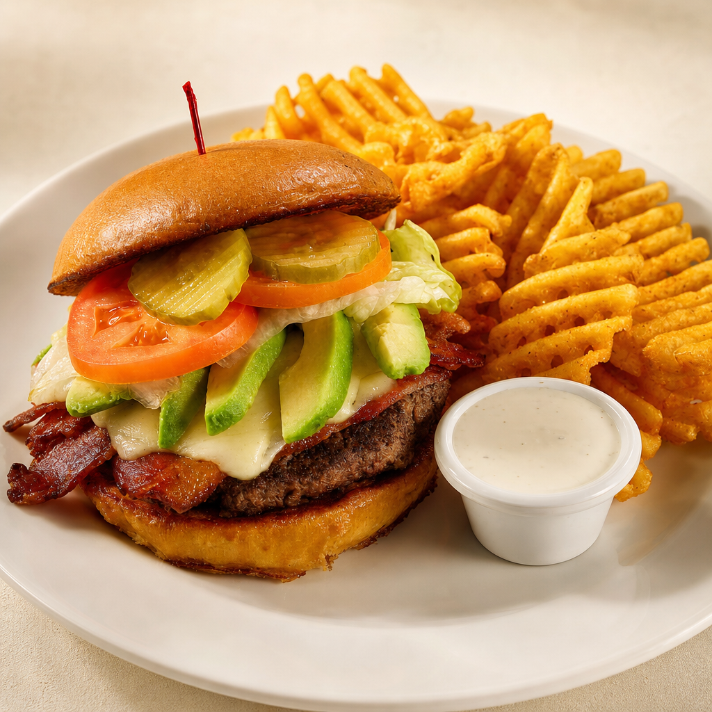 Bacon Avocado Burger.