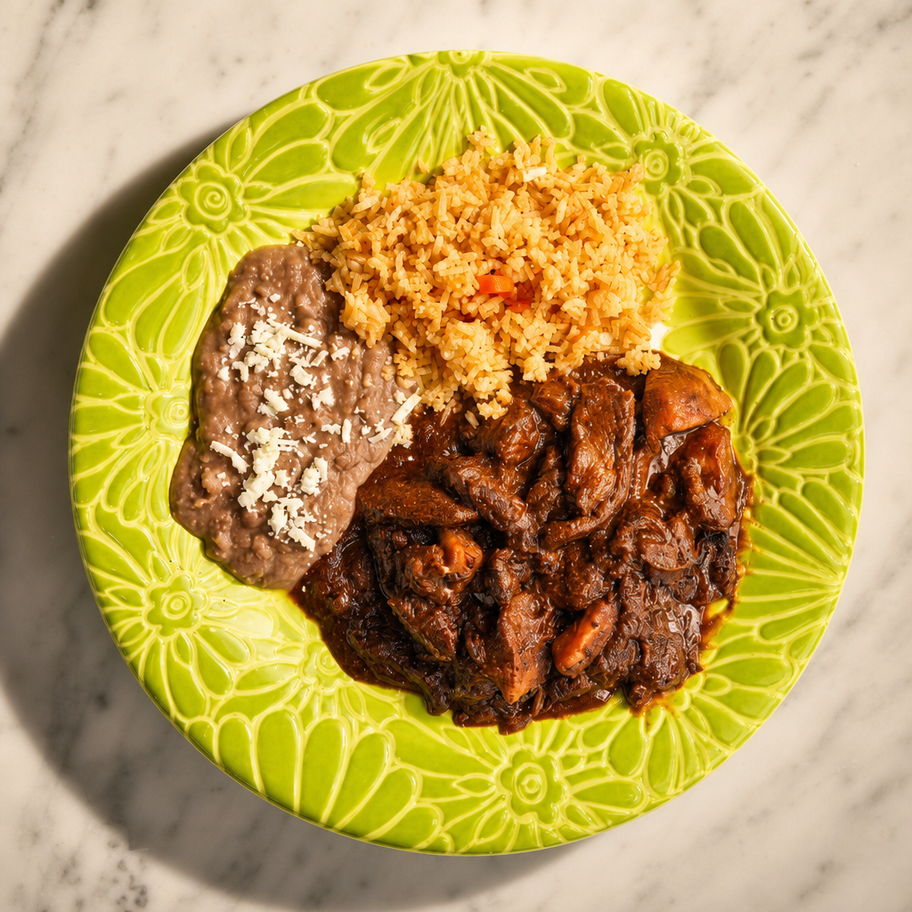 Carne en Chile Pasilla / Meat in Pasilla Chili.
