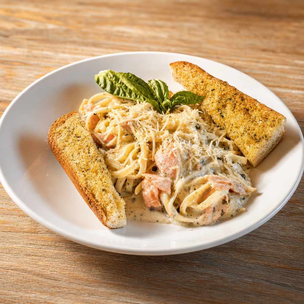 Smoked Salmon Fettuccine.