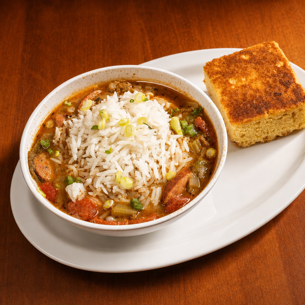 Gumbo & Cornbread.