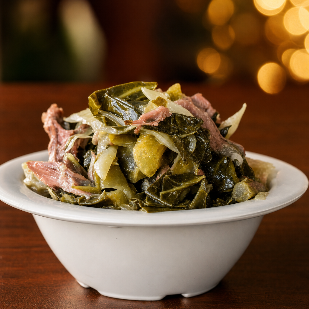 Collard Green and Cabbage with Turkey.