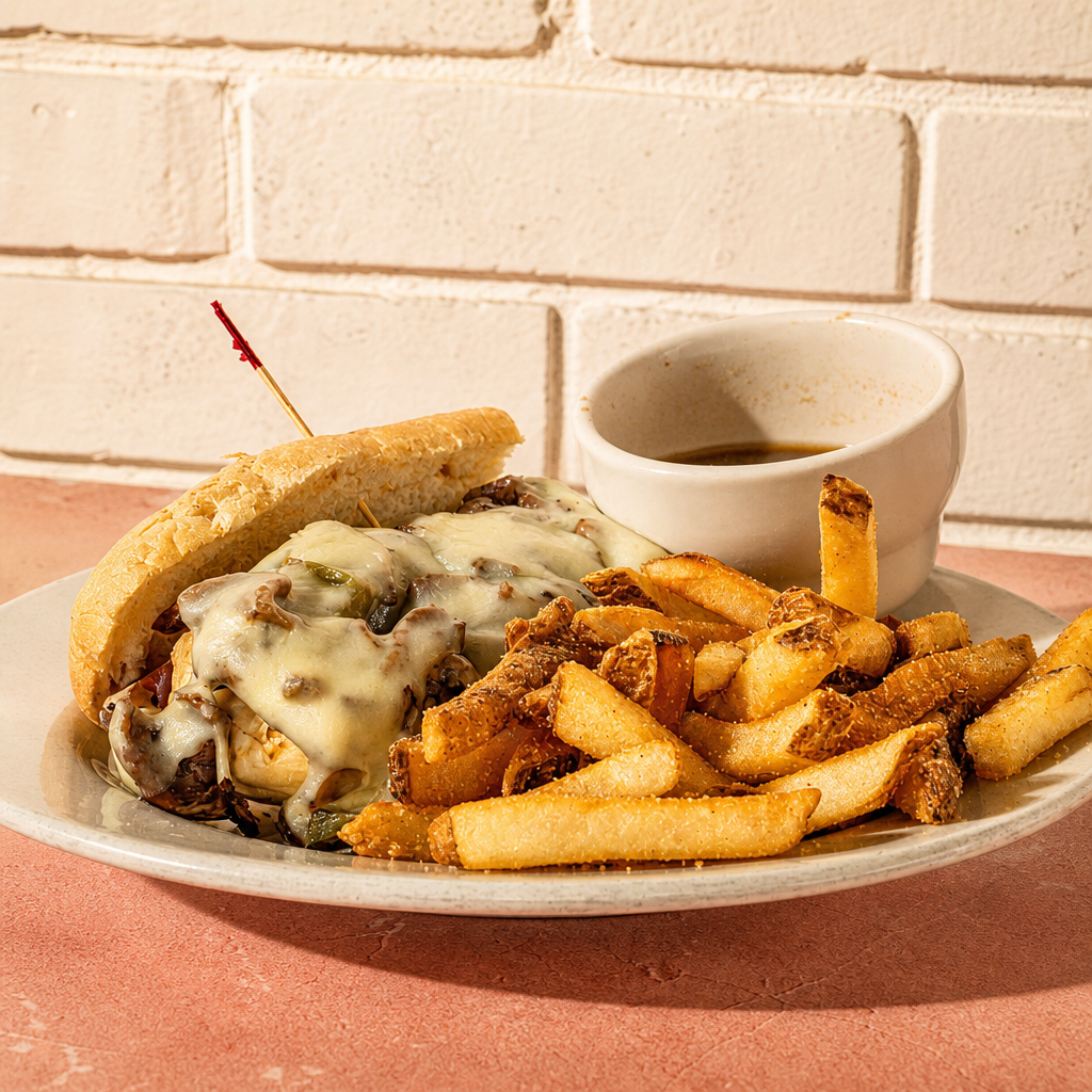 L Steak Sandwich & Fries.