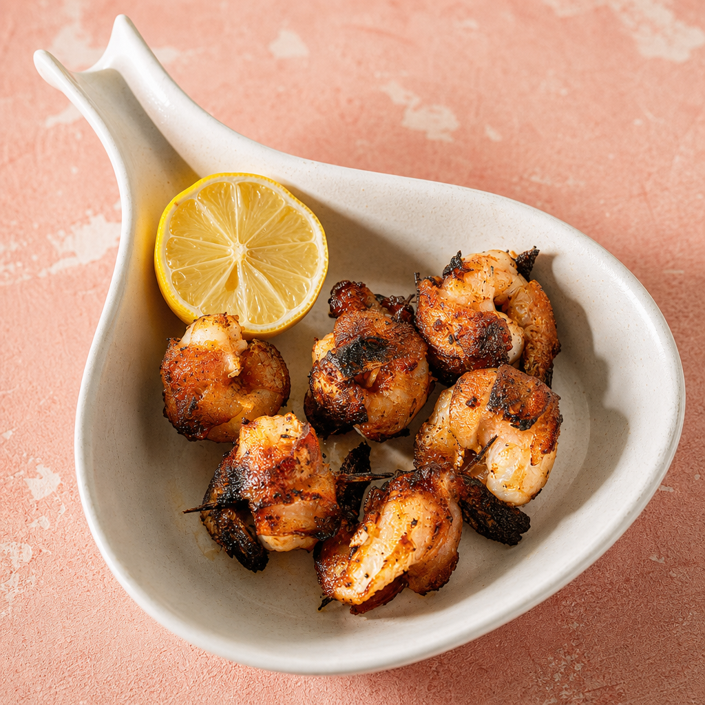 Bacon Wrapped Shrimp.