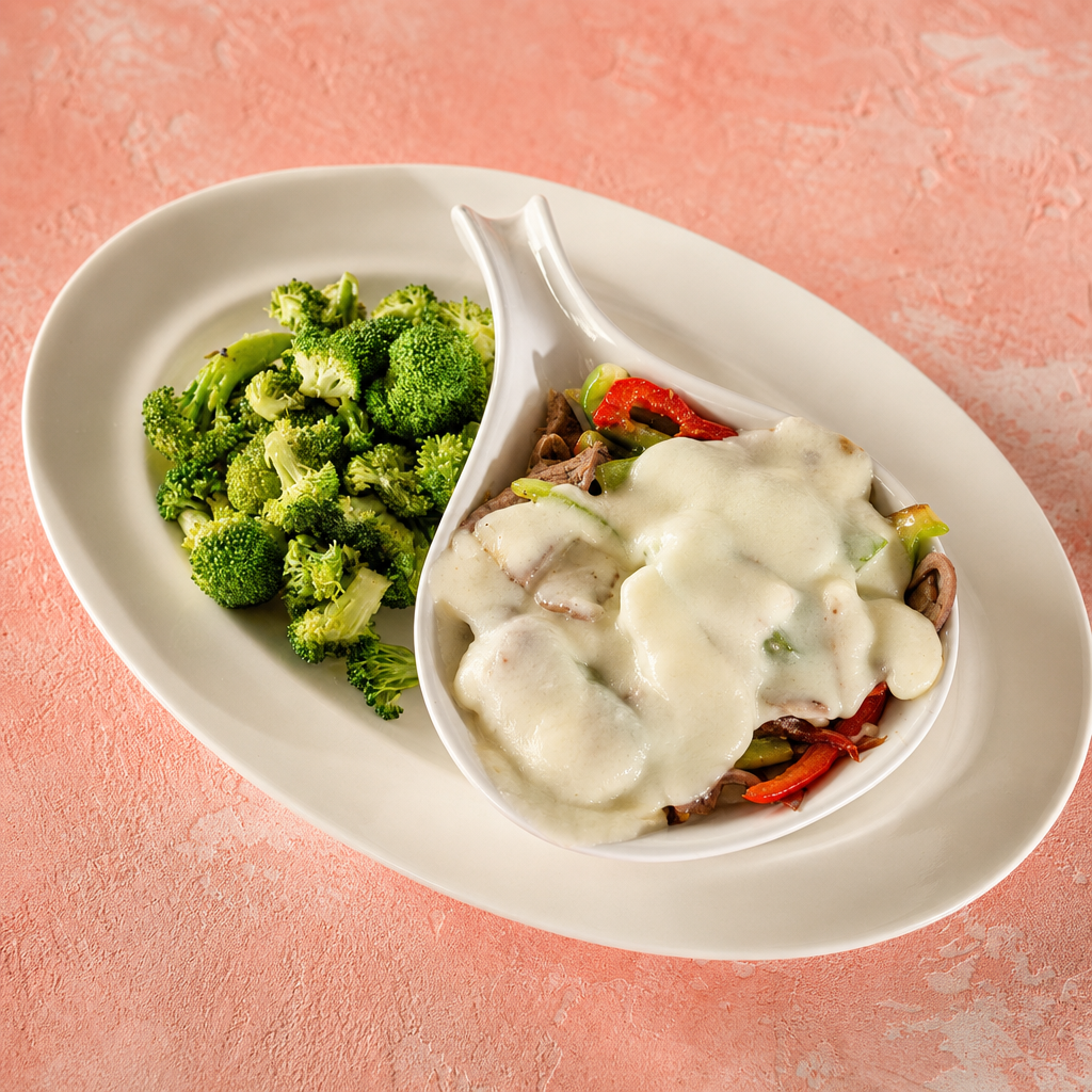 Smothered Angus Tips.