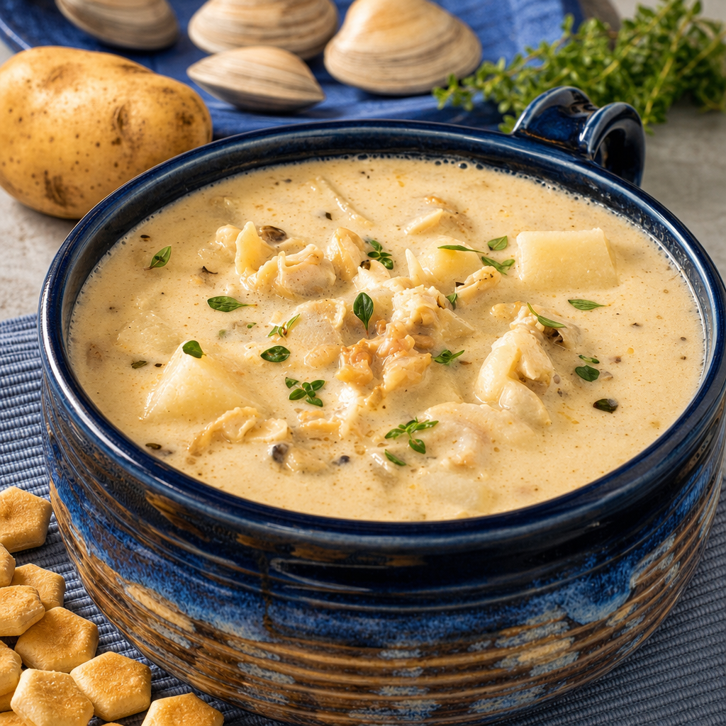 New England Clam Chowder (White).