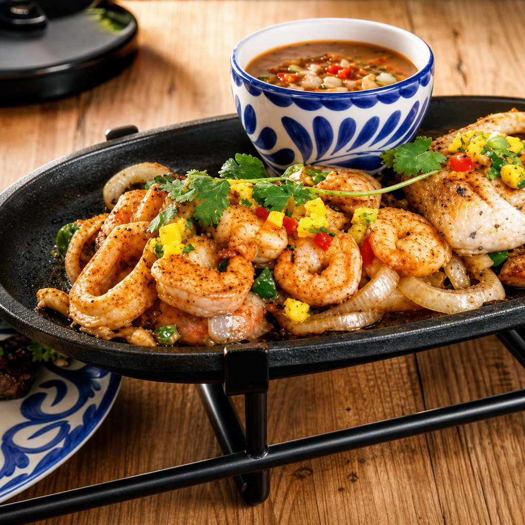 Shrimp and Mahi Fajitas.