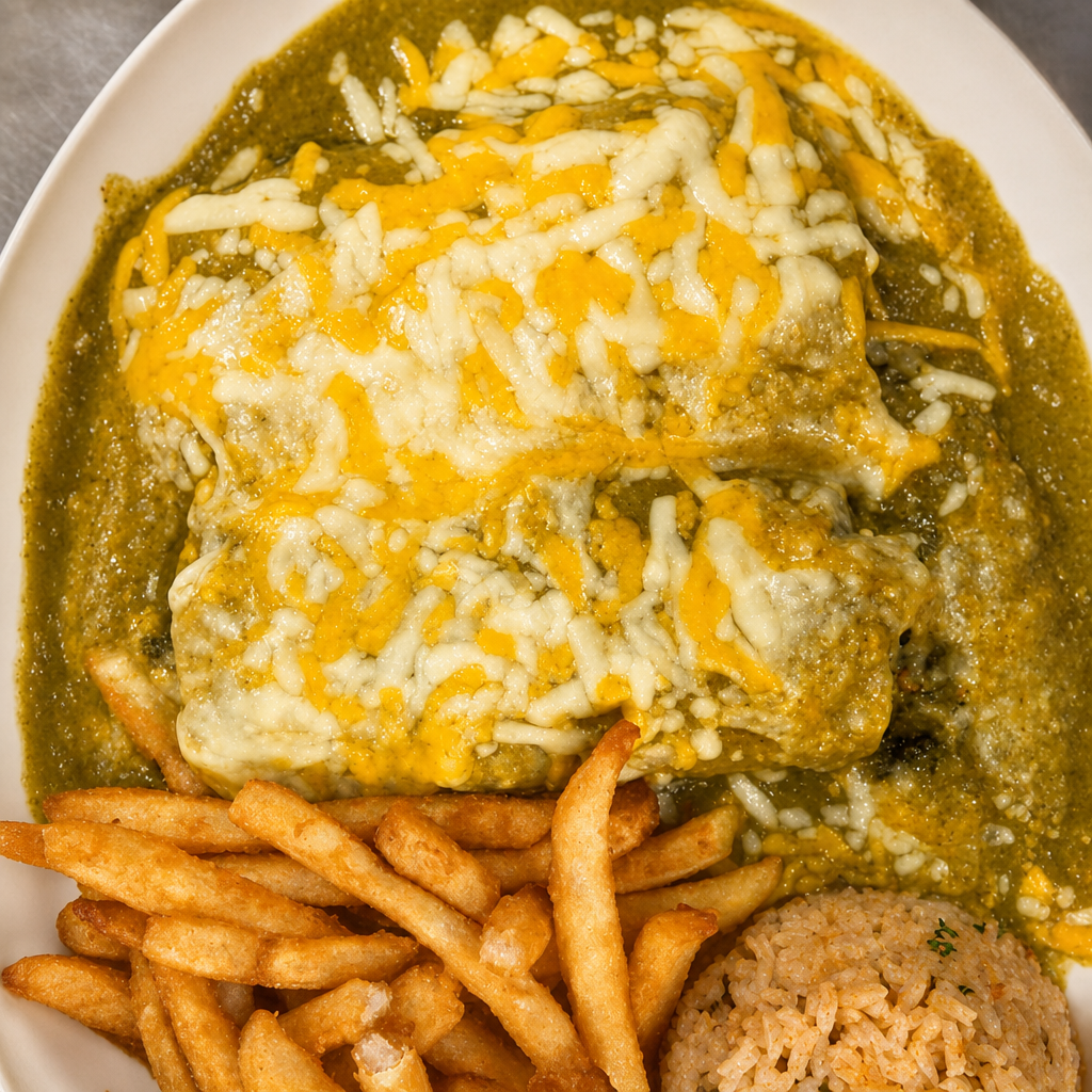 Spinach and Chicken Enchiladas.