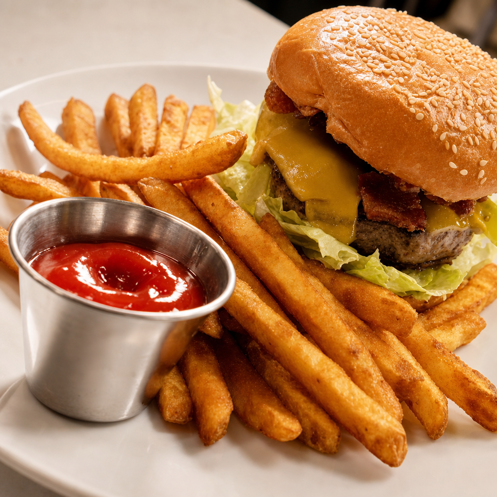 Back Home Burger with Bacon.