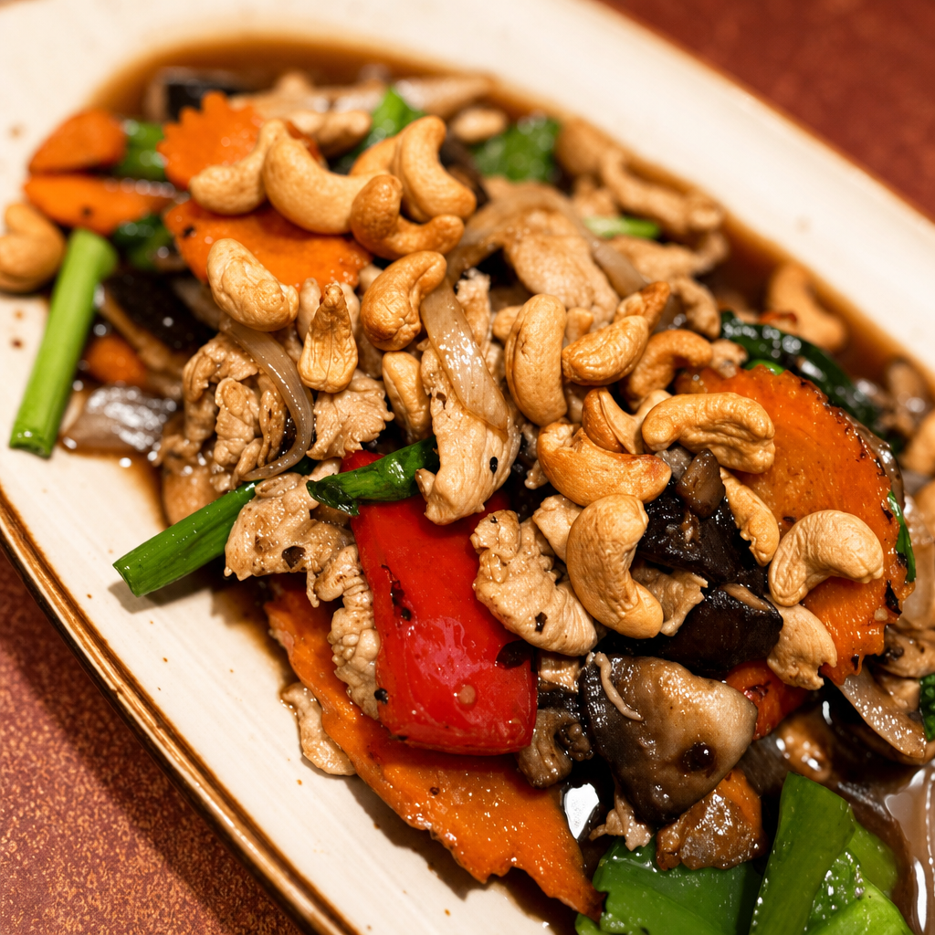 Pad Ma Muang Him Ma Pan: Stir-Fried Cashew Nuts.