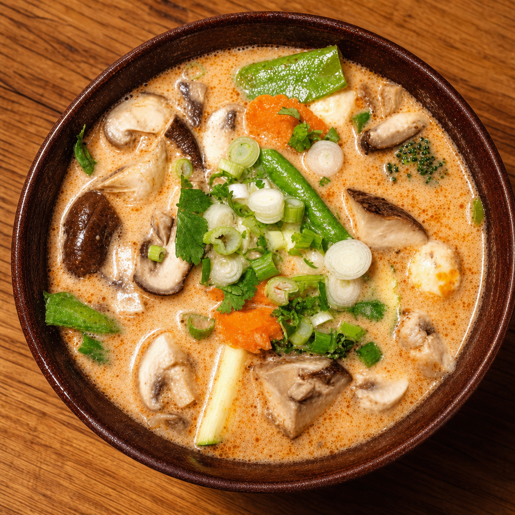 Tom Kha: Thai Coconut Soup - bowl.