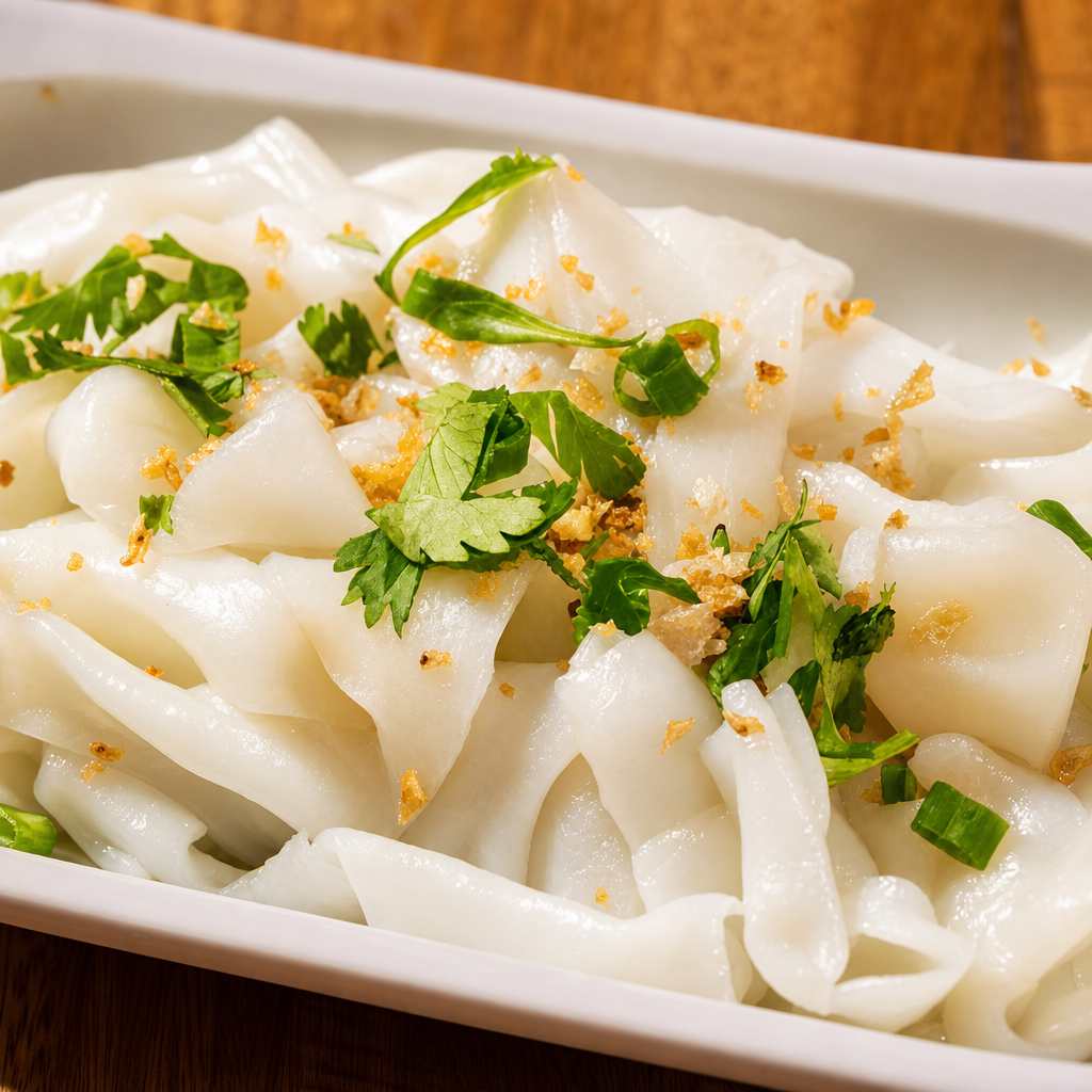 Steamed Rice Noodles (V) (GF) - Side.