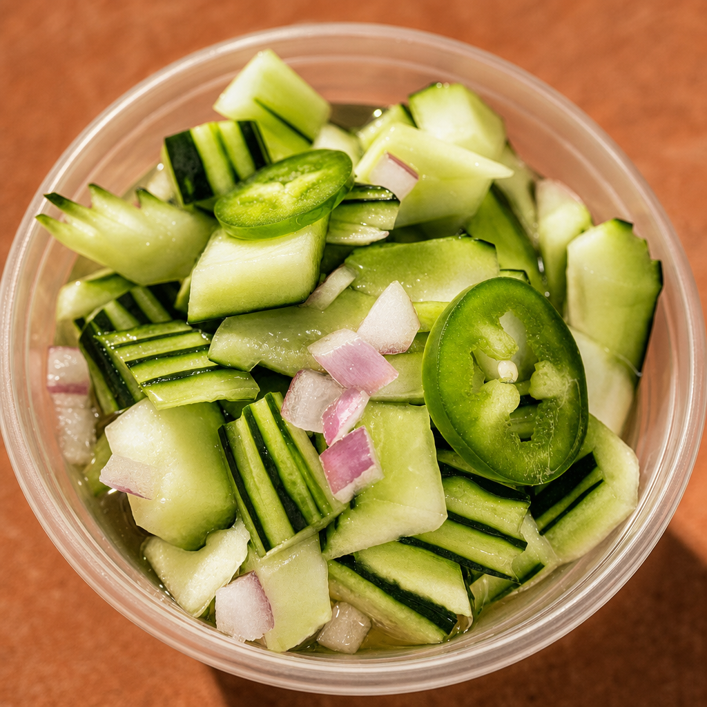 Cucumber salad (V) (GF).