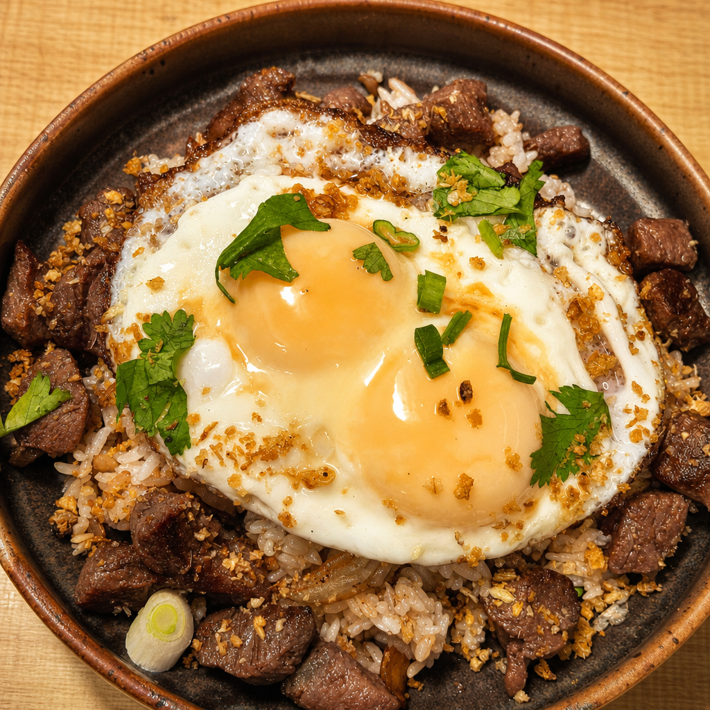 Garlic Fried Rice wagyu beef.
