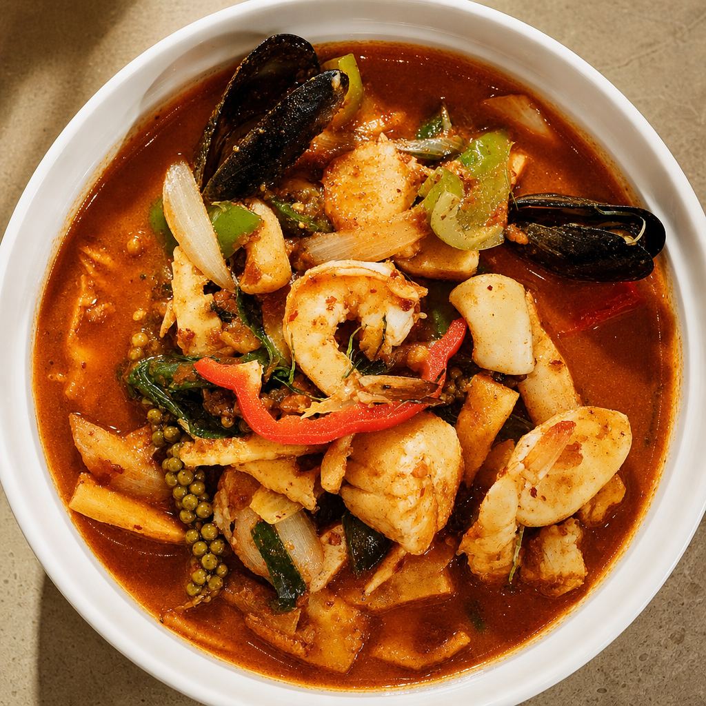 Pad Ped Talay (Seafood Curry).