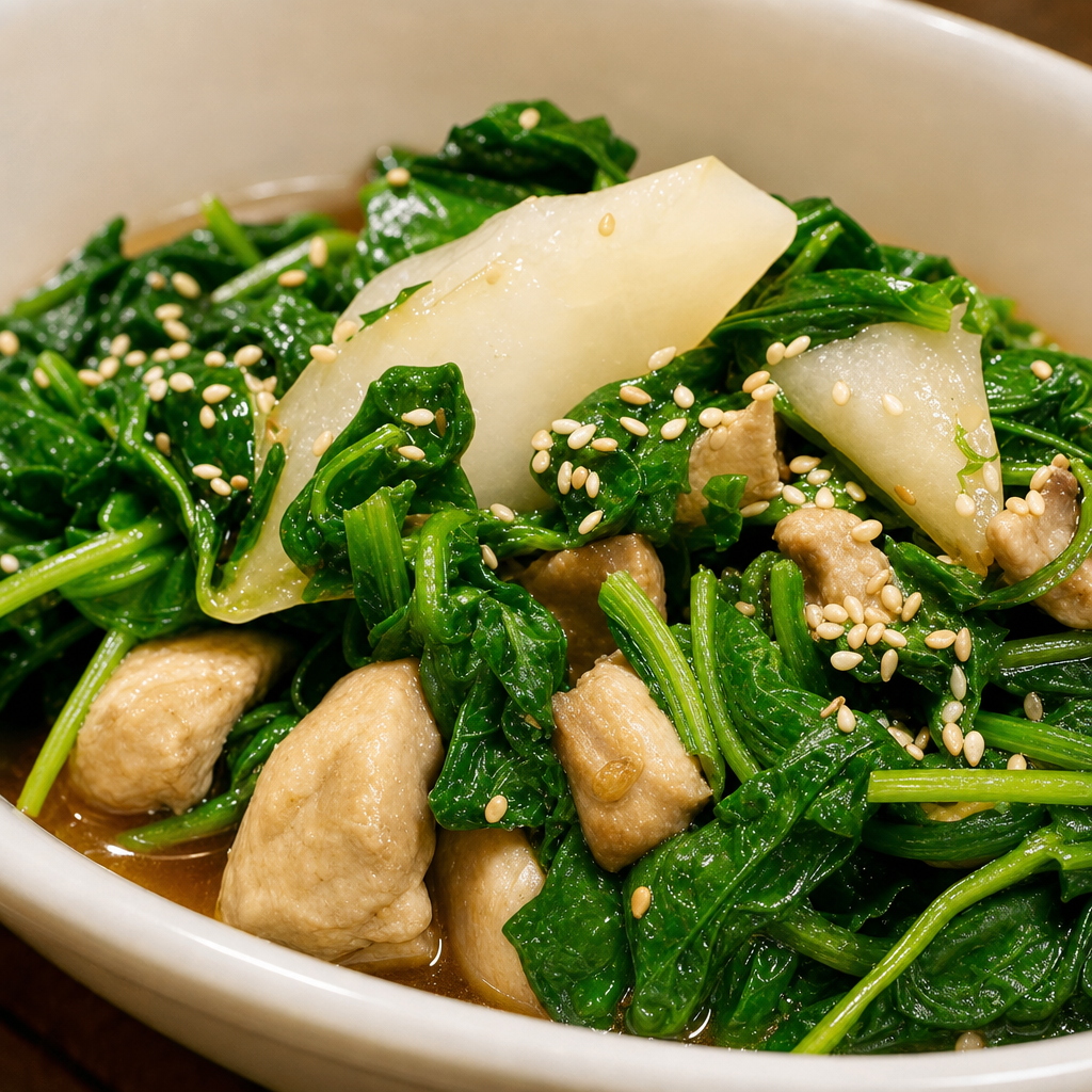 Spinach/mushroom -side (V).