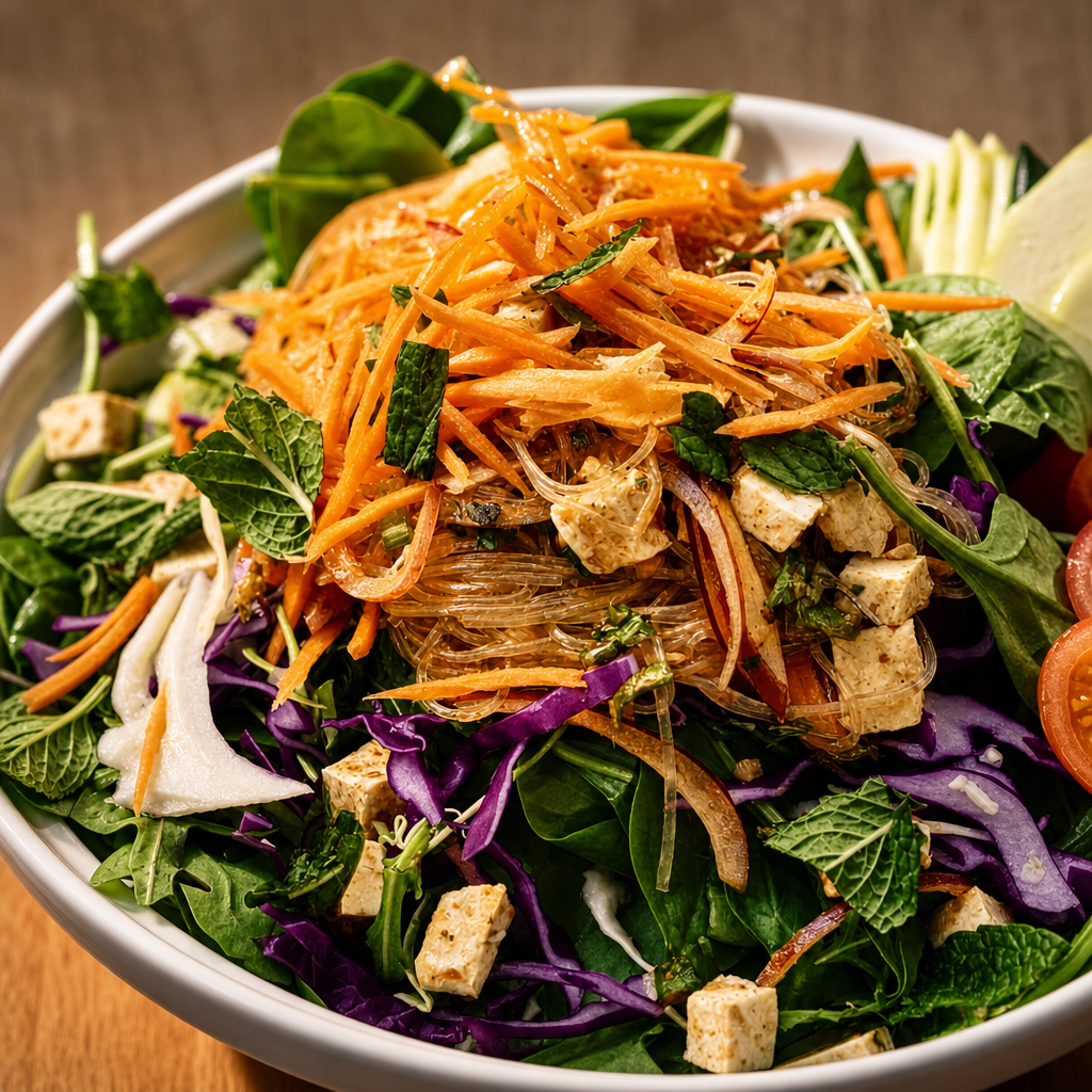 Yum Woonsen (Spicy Noodles Salad).