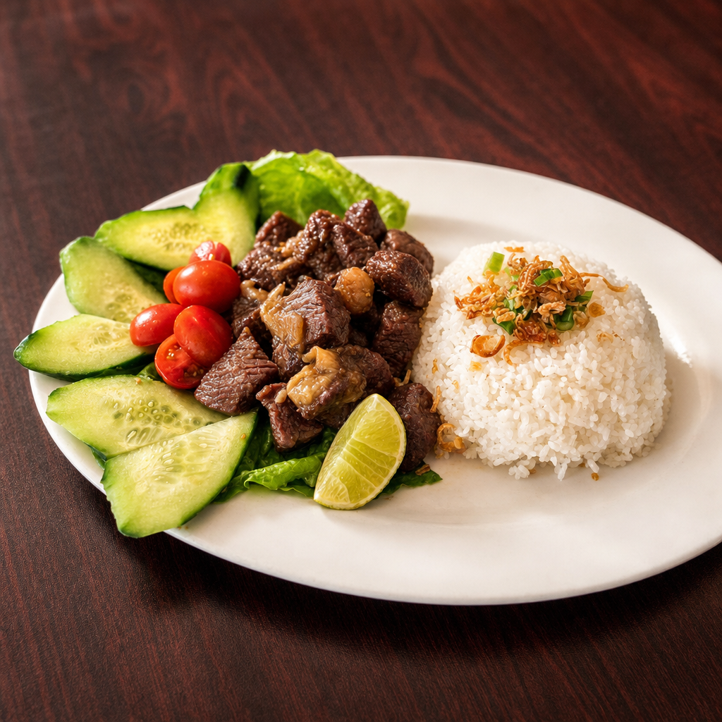 Shakey Beef With Rice (Bo Luc Lac)