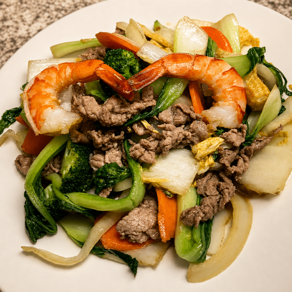 18. Hủ Tiếu Xào Tôm, Thịt - Shrimp & Beef With Rice Noodle