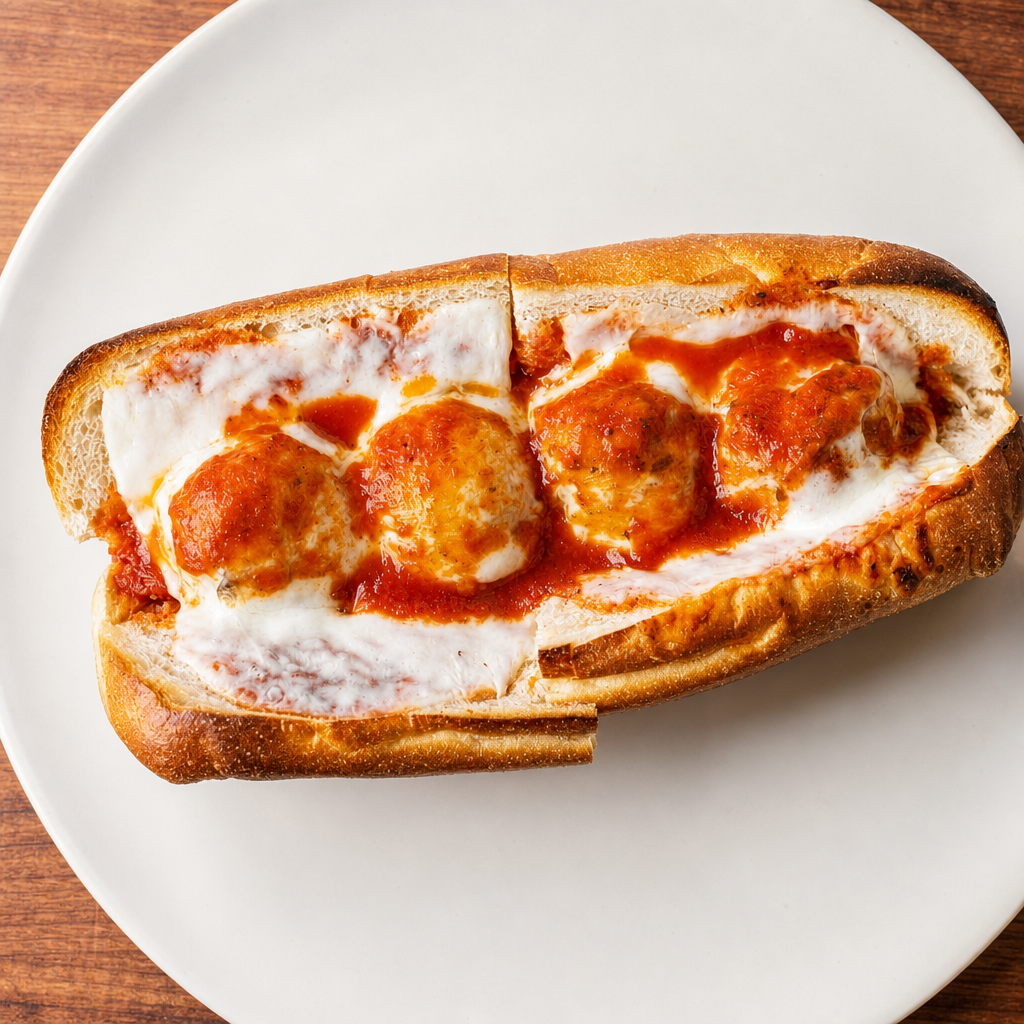 Meatball Parmigiana Sub.