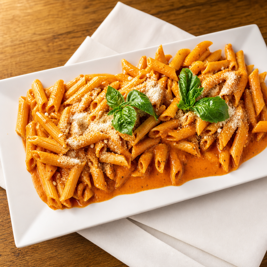 Penne Vodka Pizza.
