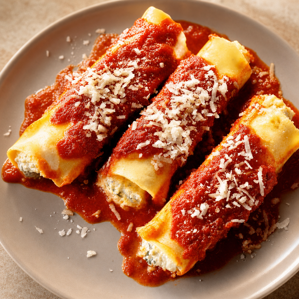 Baked Manicotti.