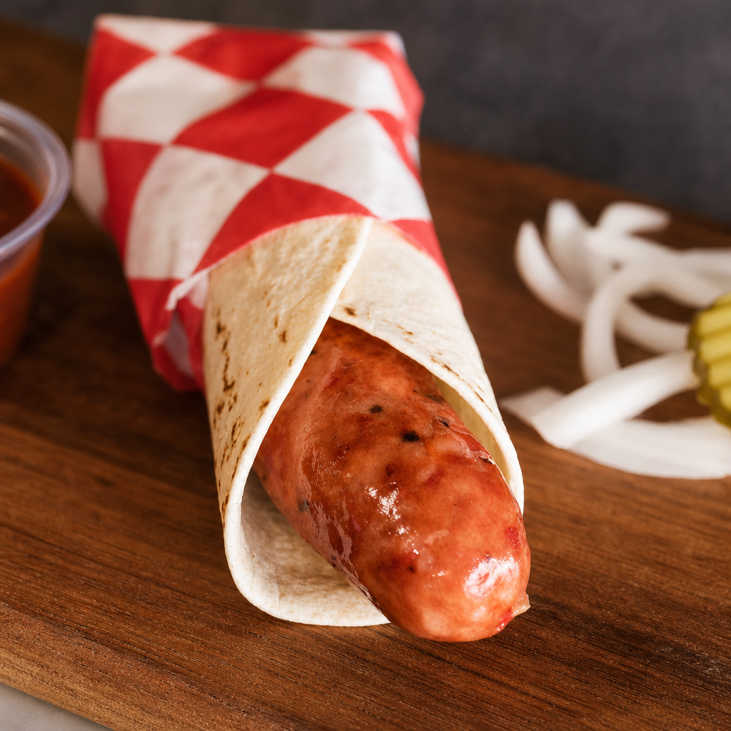 Pork Garlic Sausage Wrap.