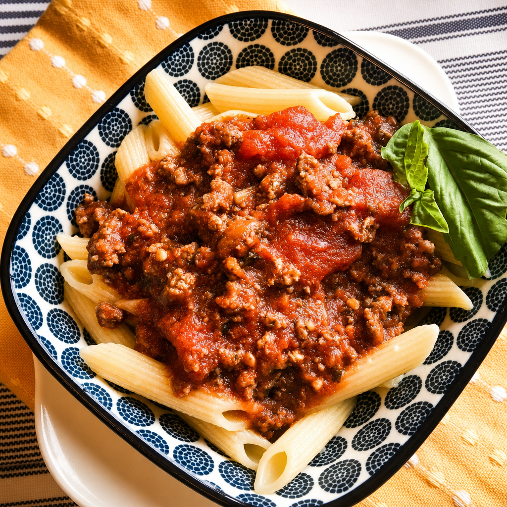 Penne Pasta With Meat Sauce