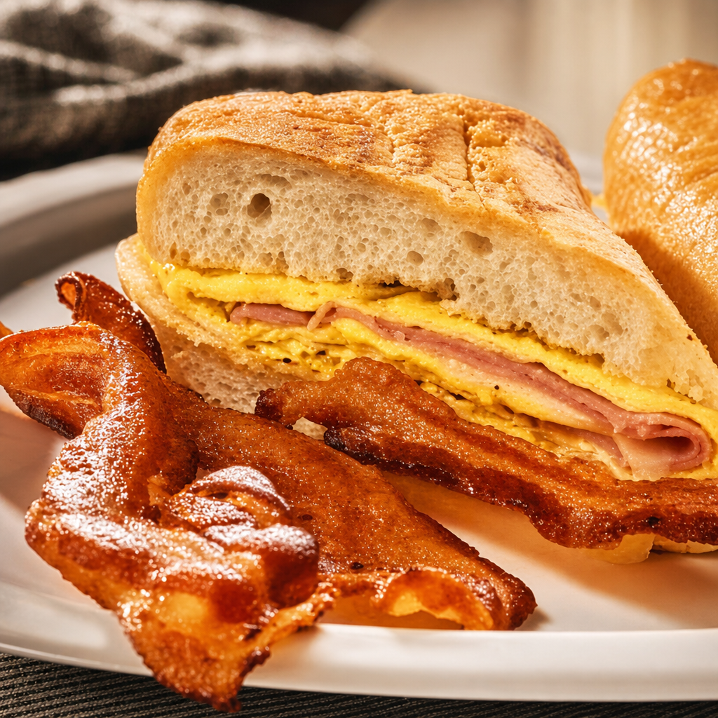 Breakfast Sandwich with Egg and Cheese