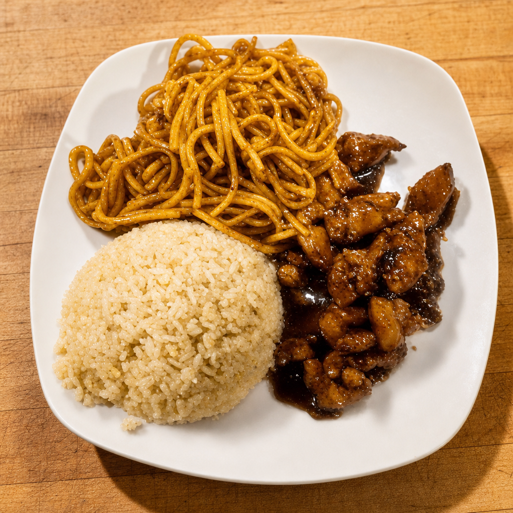 Kids Hibachi Chicken with Noodles.