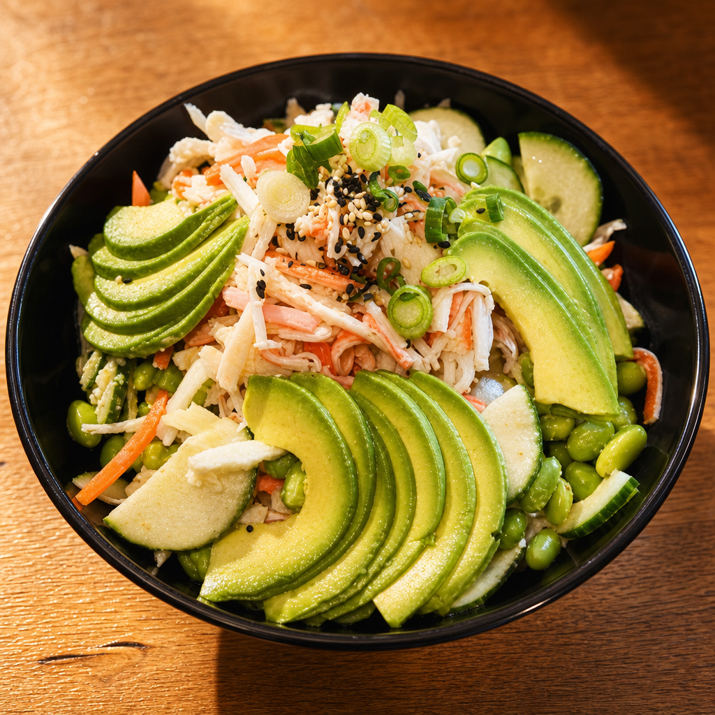 Oriental Salad with ginger dressing.