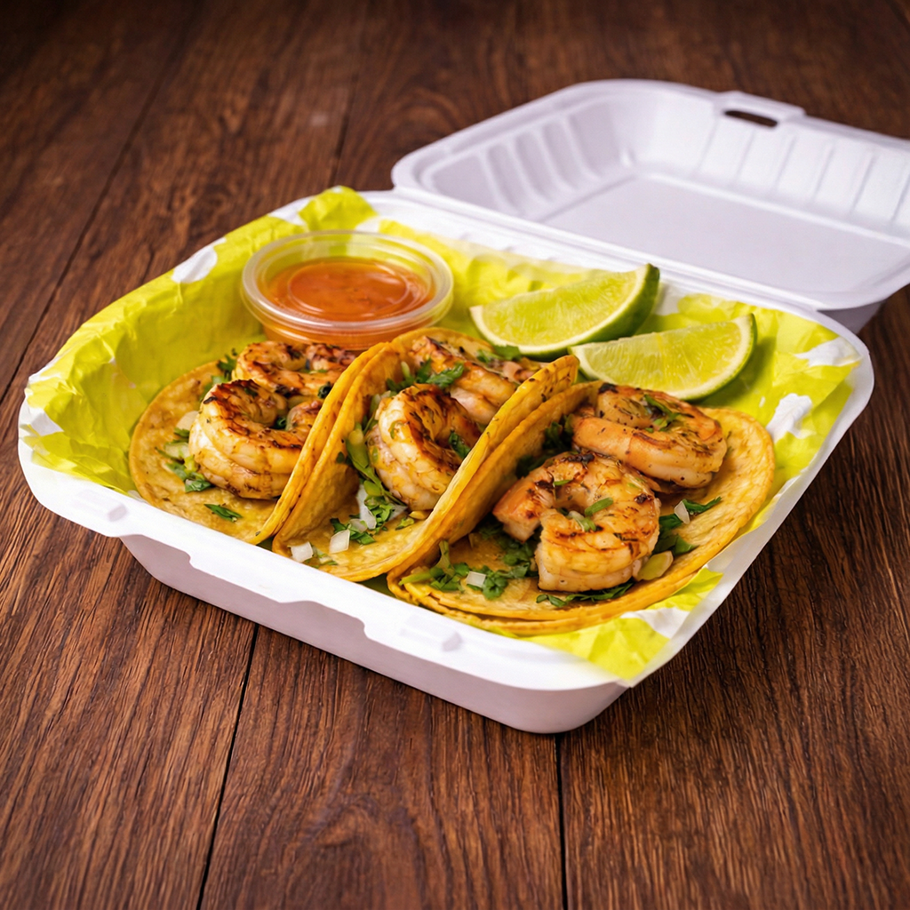 3x Camaron Tacos.