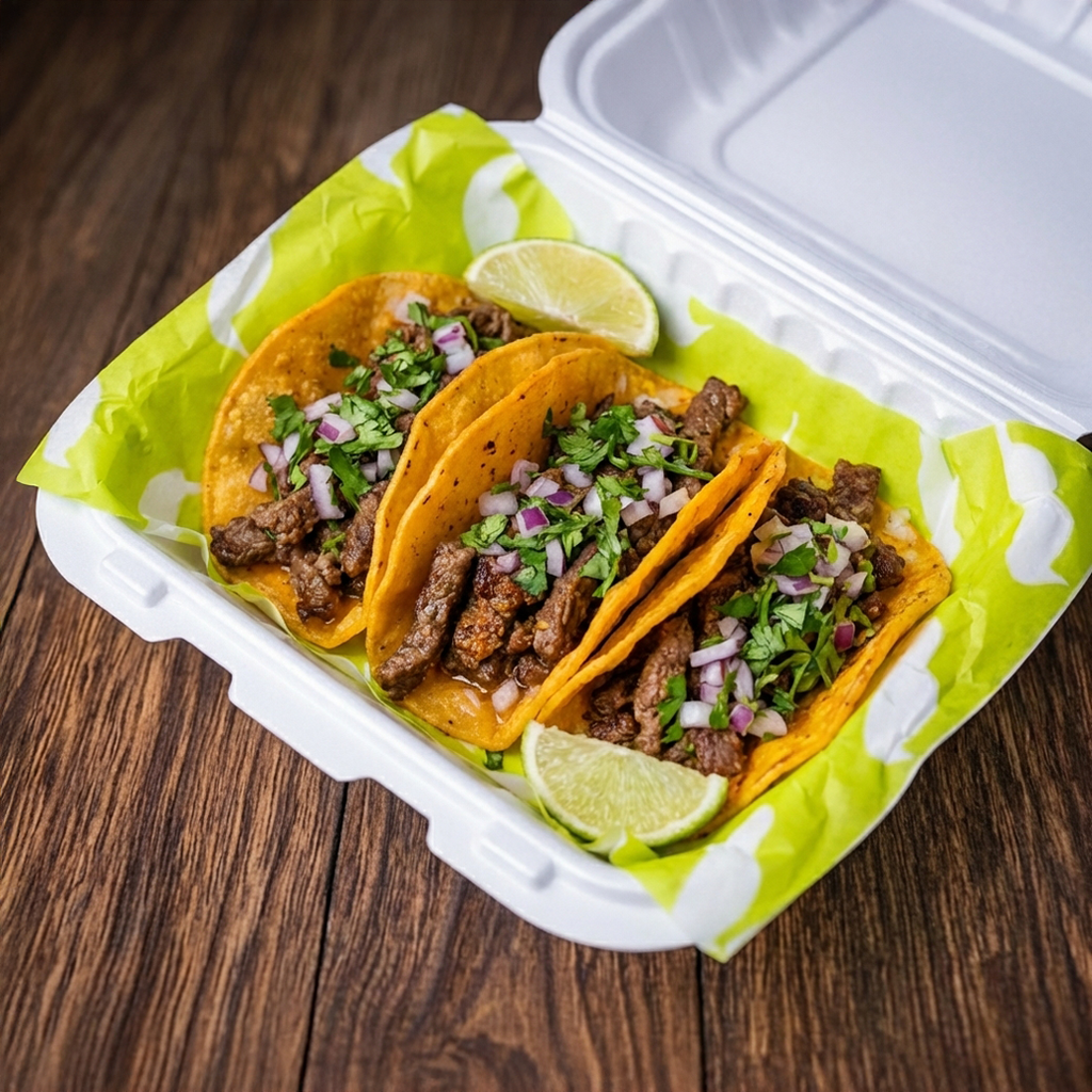 3x Carne Asada Tacos.