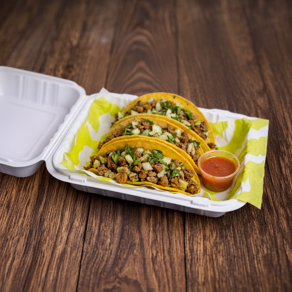 3x Vegan Chorizo Tacos.