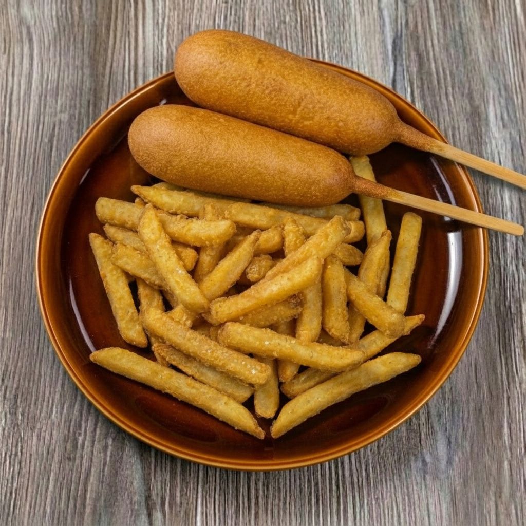 Corn Dogs and Fries.