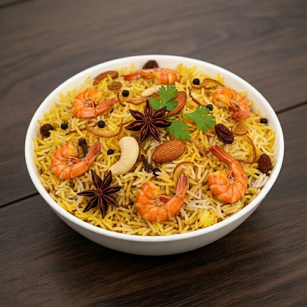 Shrimp Biryani Family Pack.