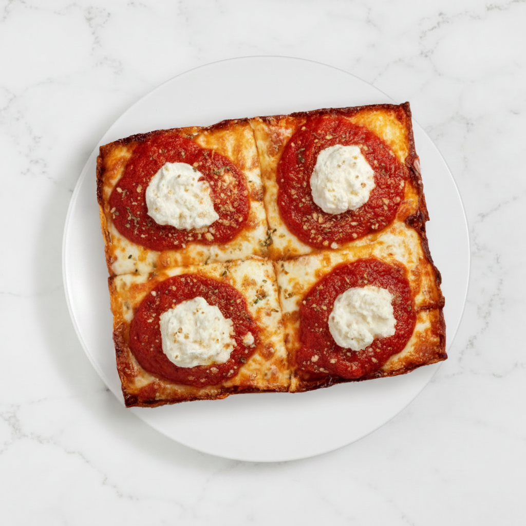 FOUR CHEESE PIZZA.