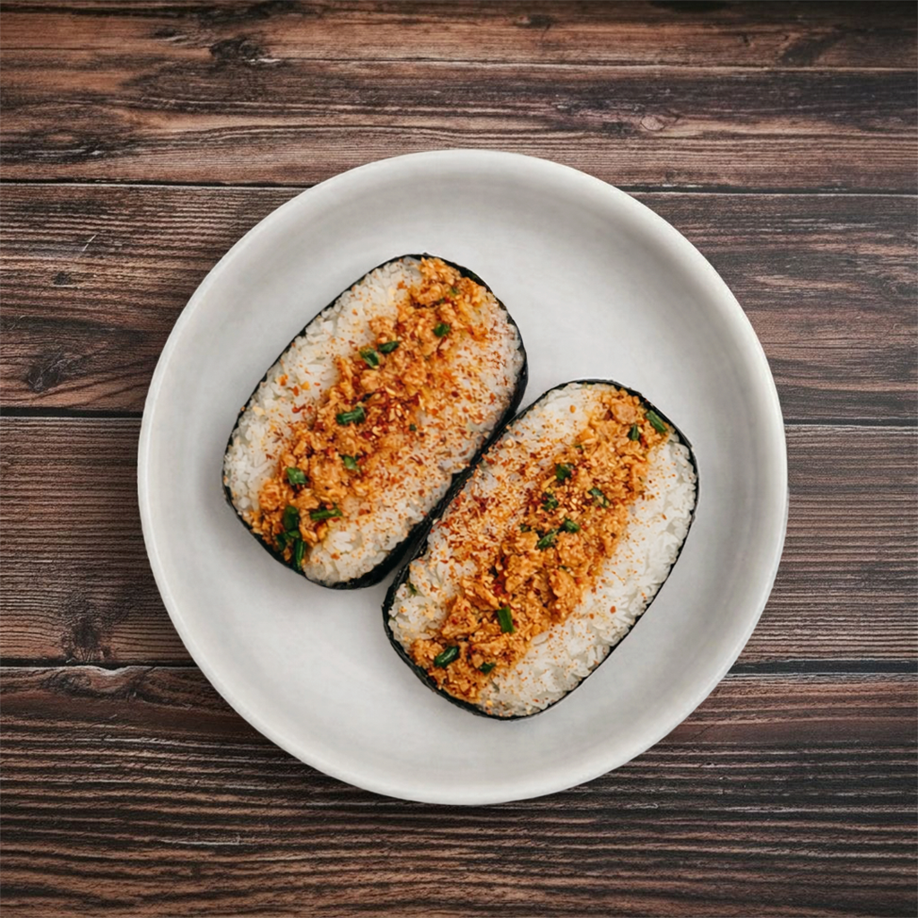 Spicy Salmon Musubi.