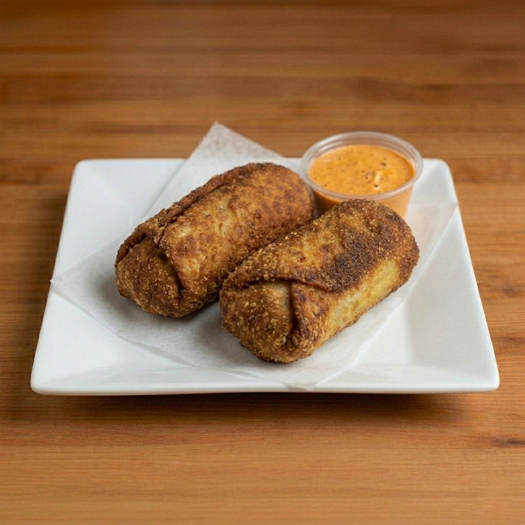 CHICKEN CHEESESTEAK EGG ROLLS.