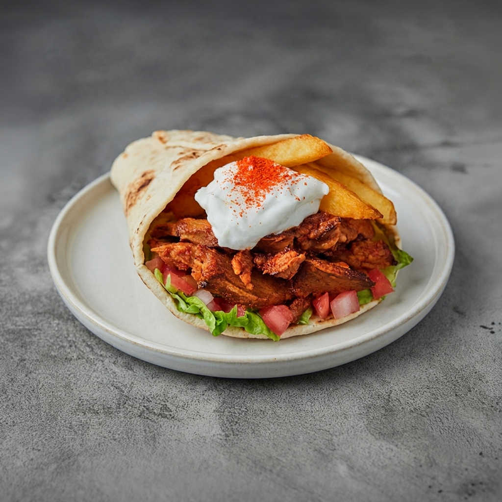 SPICY CHICKEN YEERO SANDWICH.