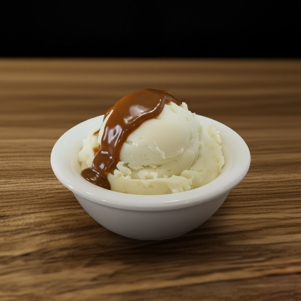 Mashed Po-Taters with Brown Gravy.
