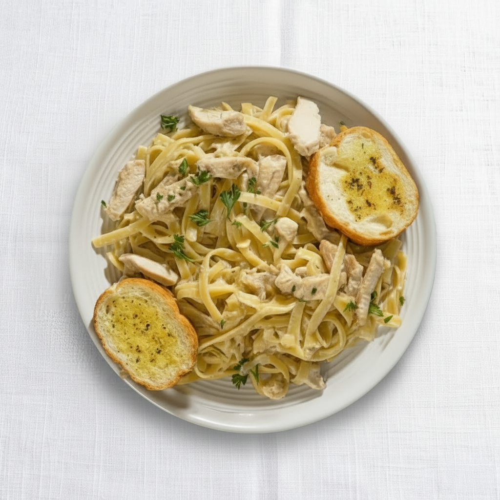 Chicken Fettuccine Alfredo.