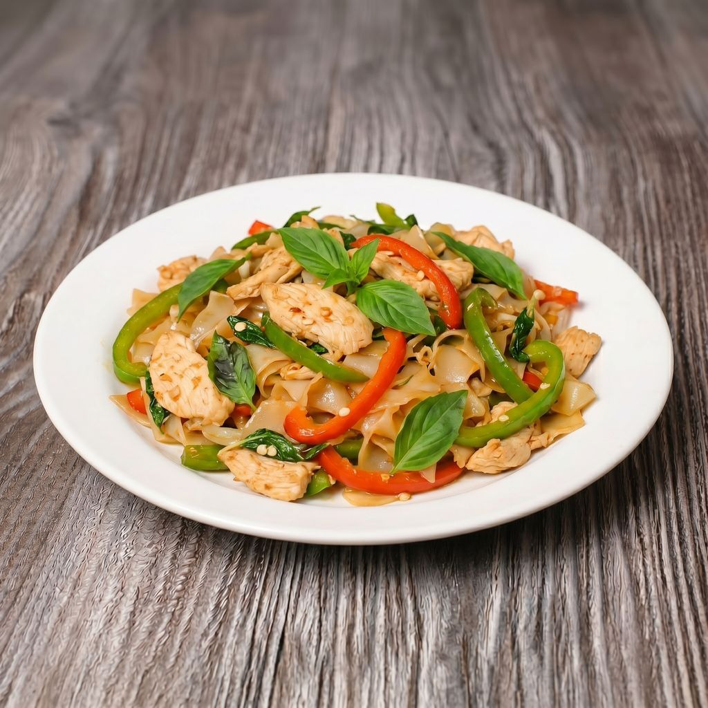 Drunken Noodles with Basil.
