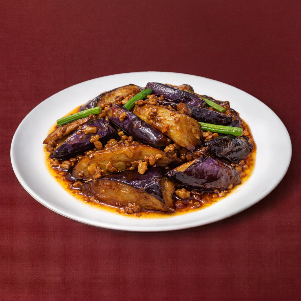 34. Sautéed Chinese Eggplant with Garlic Sauce.