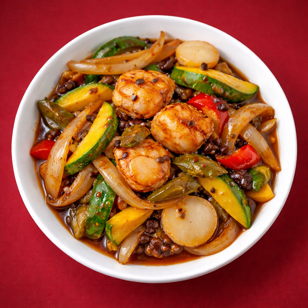 48. Scallops with Black Bean Sauce.