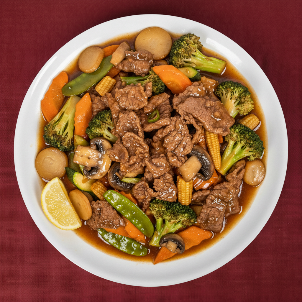 54. Shredded Beef with Garlic Sauce.
