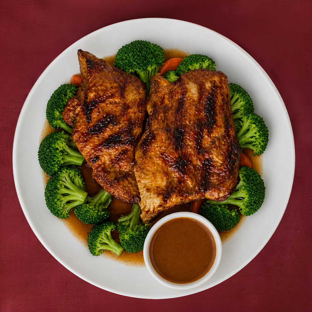 F28. Grilled Chicken Indonesian Style.