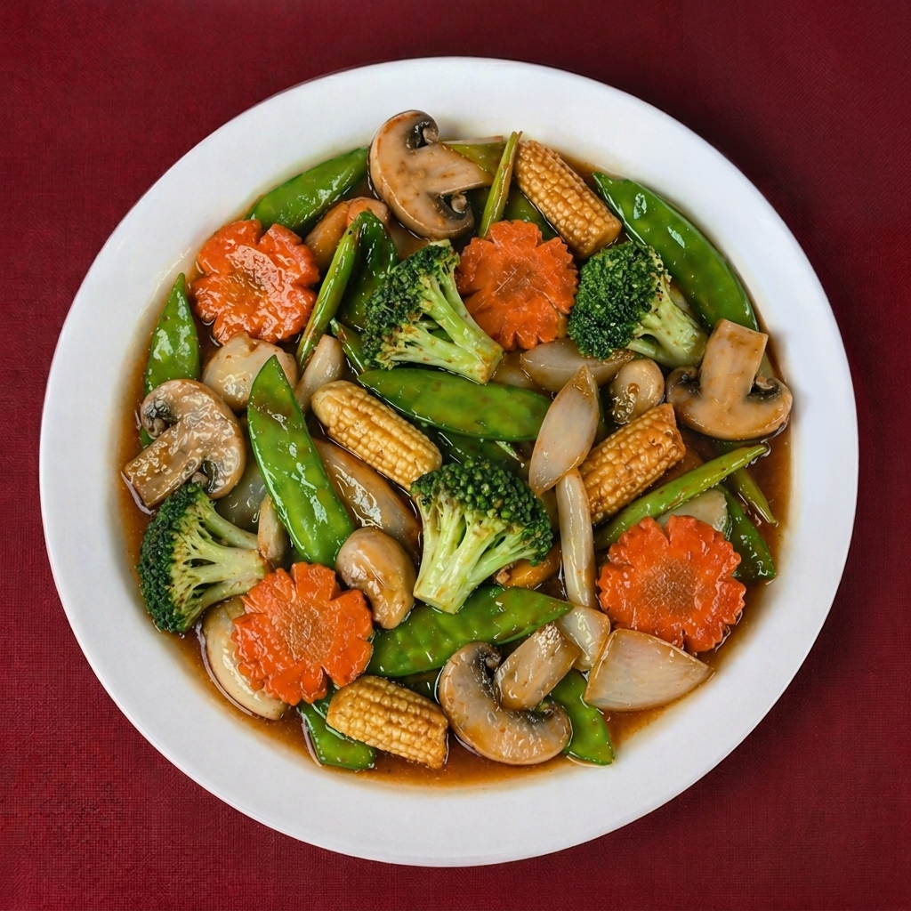 33. Sautéed Mixed Vegetables with Garlic Sauce.