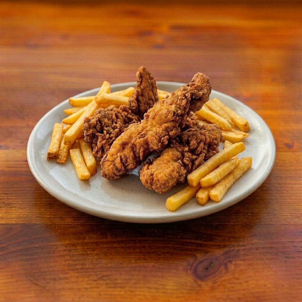 Kids 3 Pieces Chicken Tenders w/ Side.