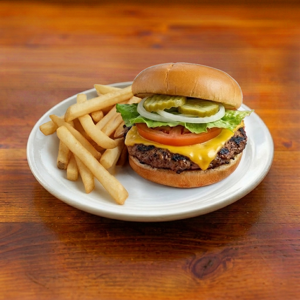 1/2 LB Burger w/Fries.